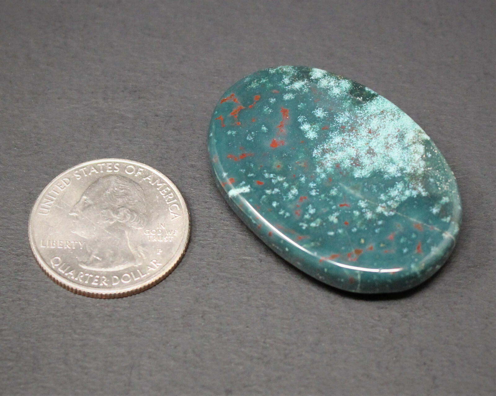 Bloodstone Worry Stone (Smooth Polished Pocket Stone, Bloodstone Palm Stone)