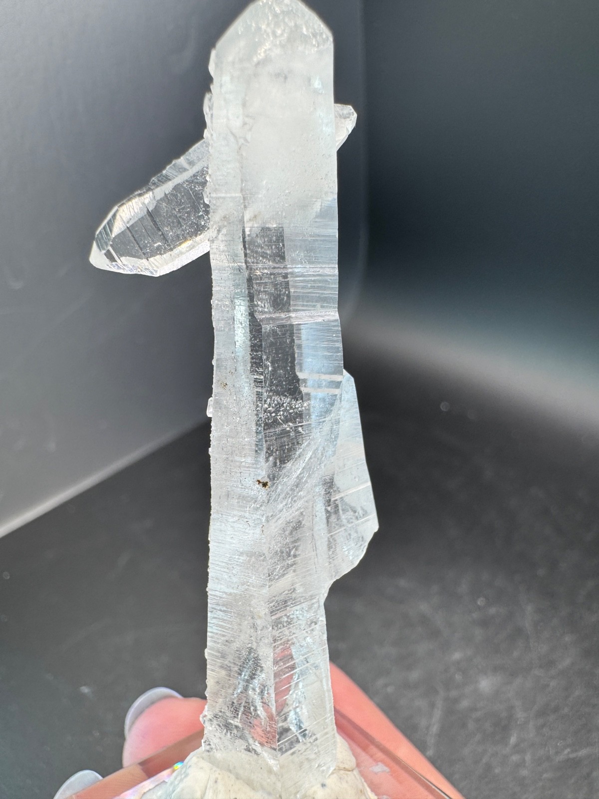 6528 Clear Quartz Crystal with Double Terminated Cross Crystal Brazil 20g