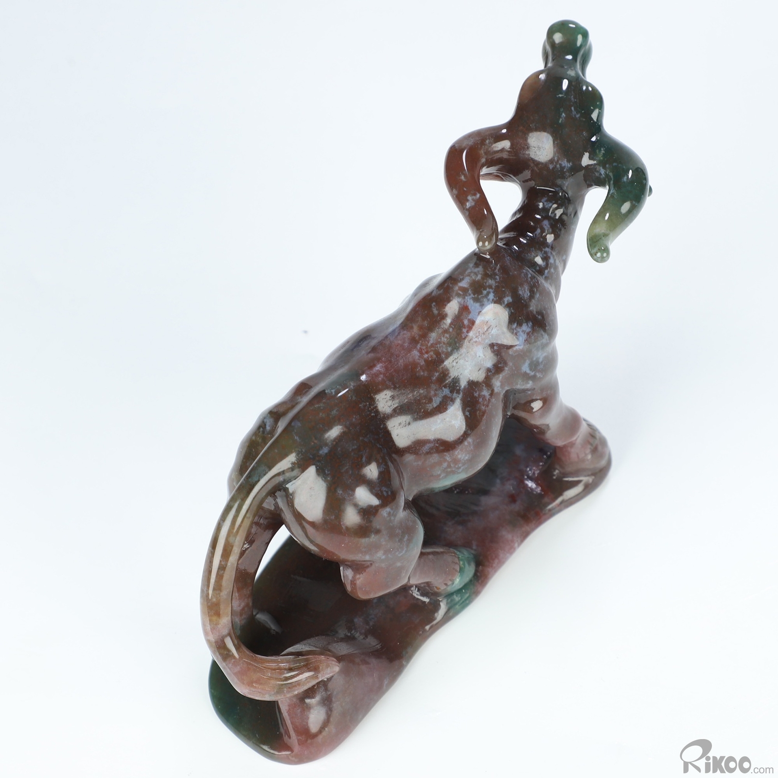 5.4″ Indian Agate Hand Carved Crystal Bull Sculpture, Crystal Healing