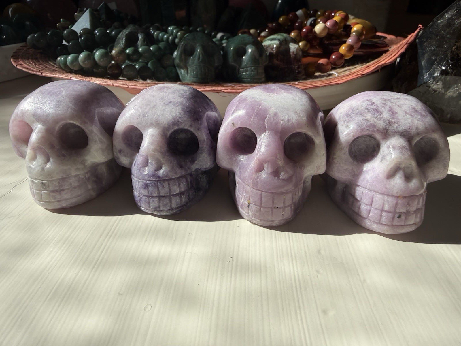 Natural Lepidolite Skull Carving Crystal Pink Gemstone From Australia