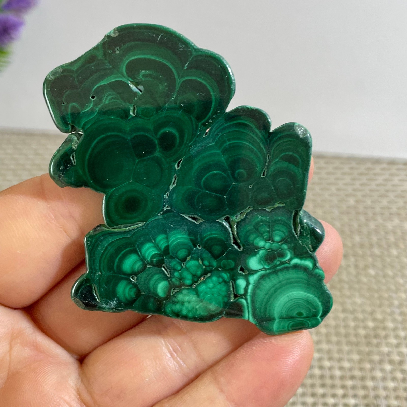 44g Genuine Malachite Crystal Slice Slab, Home Decor, Quartz Crystal Polished