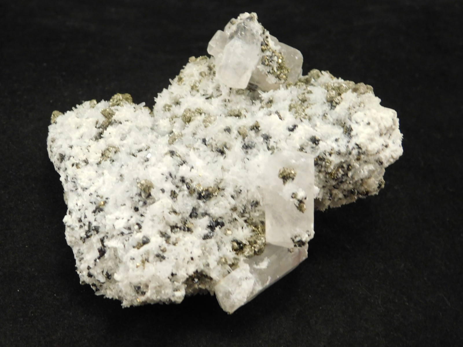 FLUORESCENT Calcite CRYSTAL Cluster on PYRITE with Druzy Quartz Peru 163gr