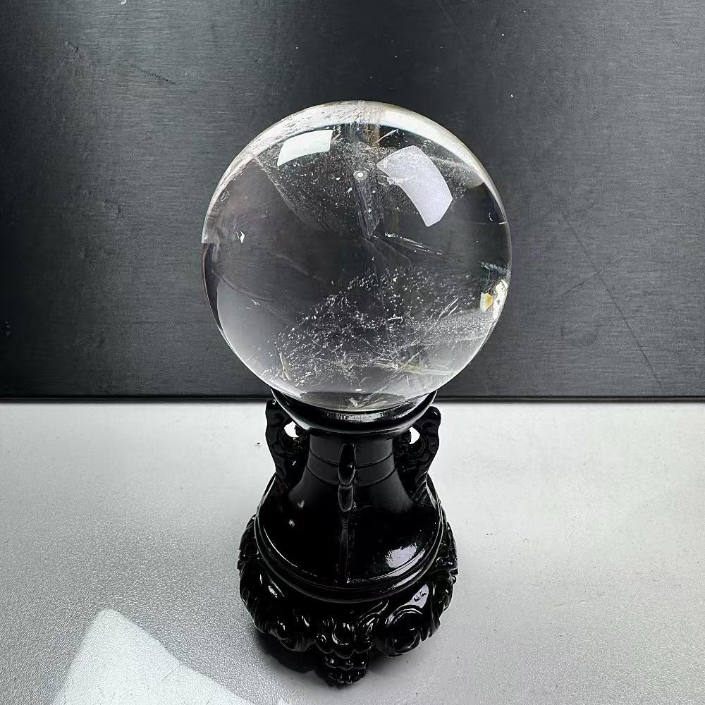 360g Natural Rainbow White Quartz Sphere Energy Crystal Ball Reiki healing Decor