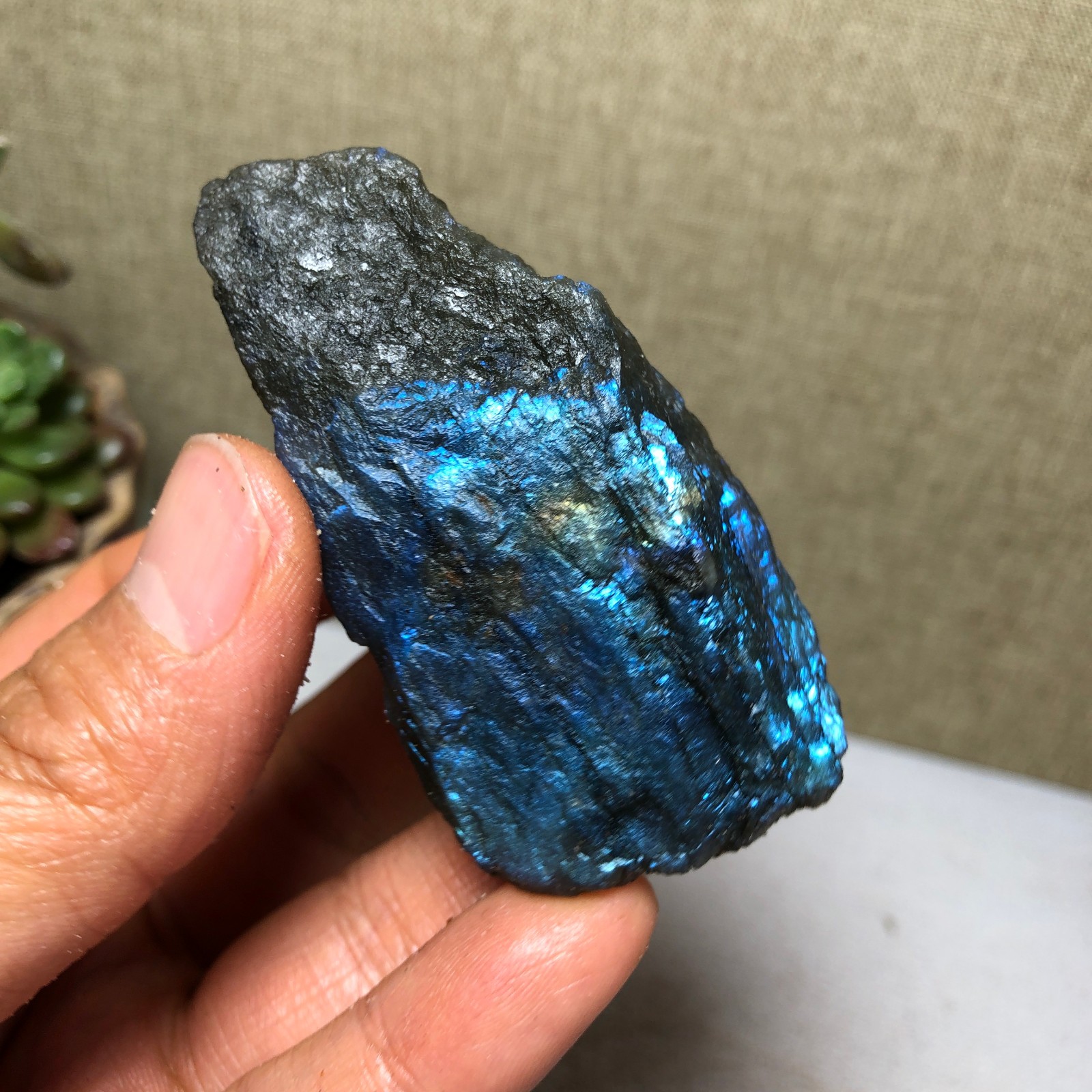 61mm Natural Labradorite Crystal gemstone rough original Specimen 79g A4228