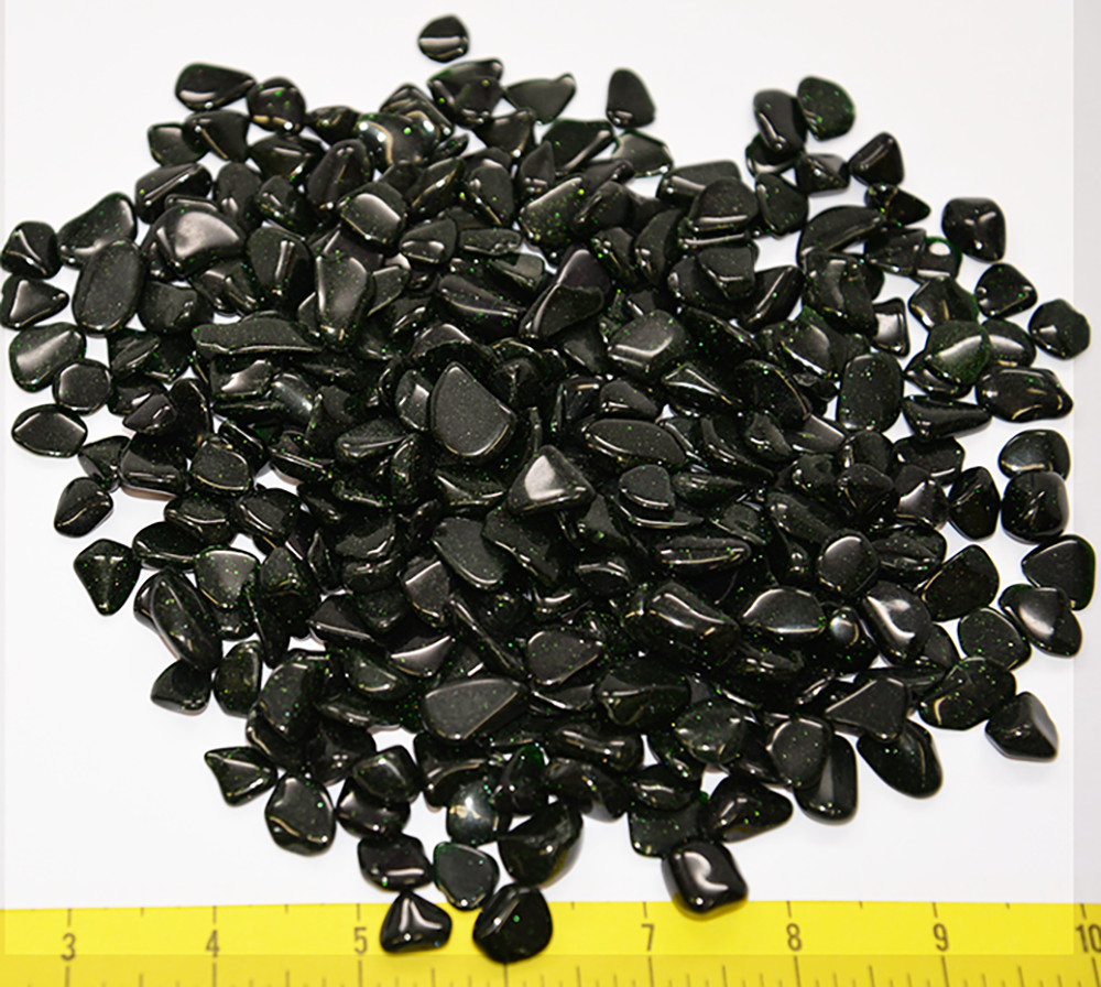 GOLDSTONE GREEN size Sm (1/2 to 1-1/4″) polished green gold stone 1 pound