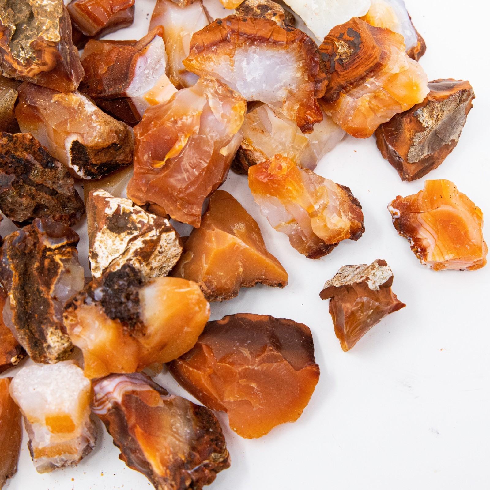 Raw Carnelian Crystals Madagascar, Bulk Rough Stones for Tumbling & Healing