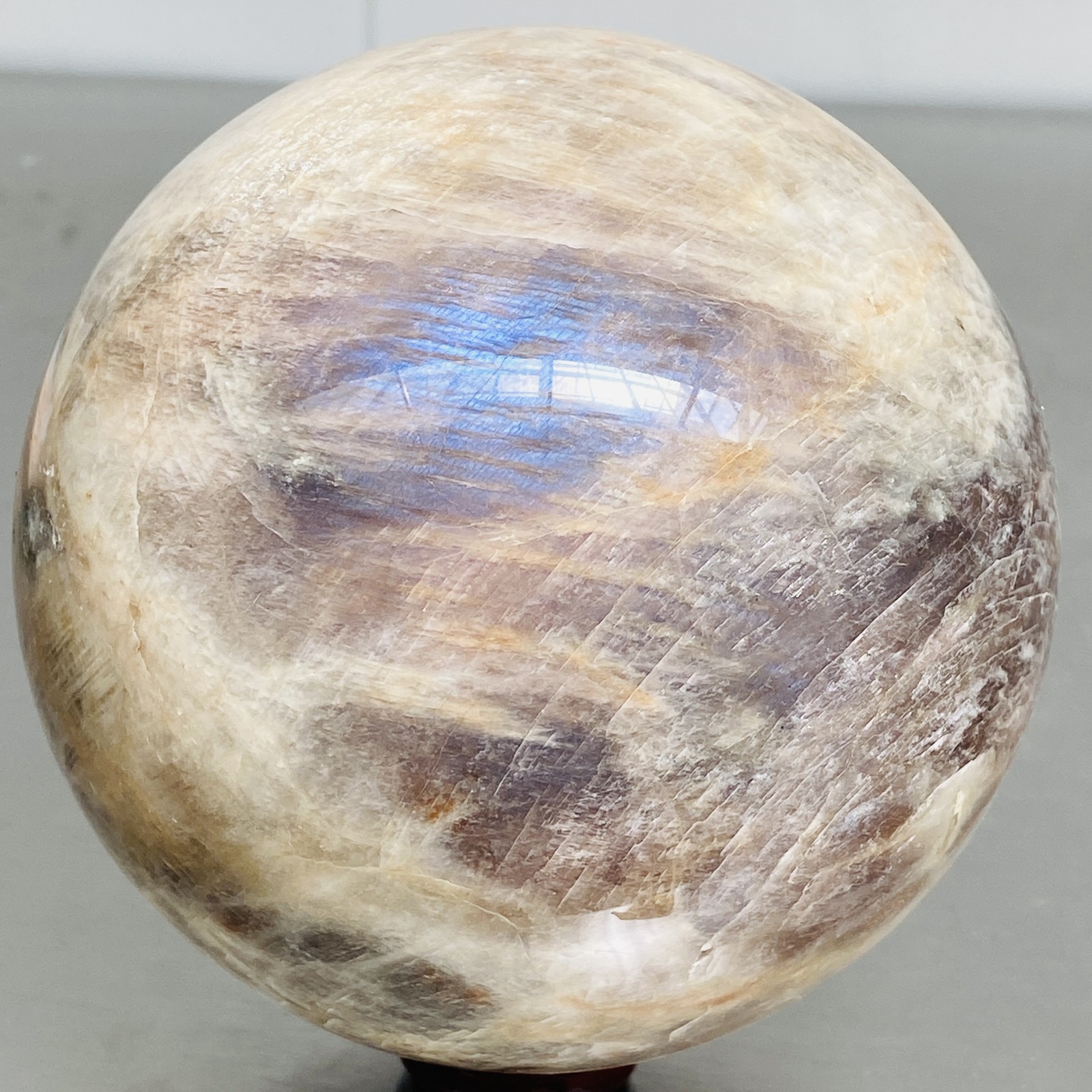 Natural Gray moonstone sphere quartz Crystal ball Healing 2840G (6.26LB)