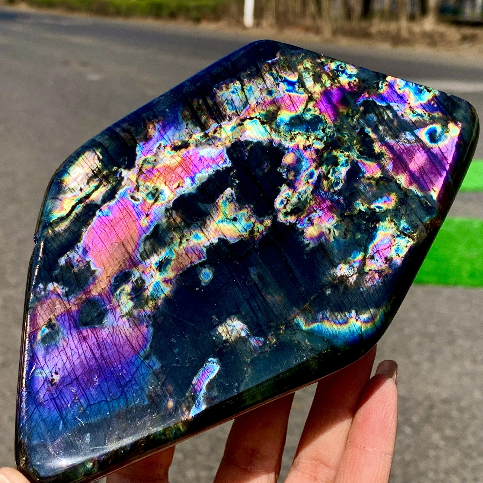 2.81LB Natural Gorgeous Labradorite QuartzCrystal Stone Specimen Healing