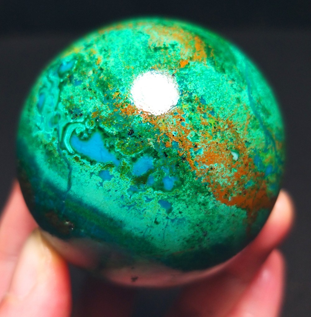 RARE 173.3G Natural Malachite Turquoise Blue Copper Ore Symbiotic Ball QQ206