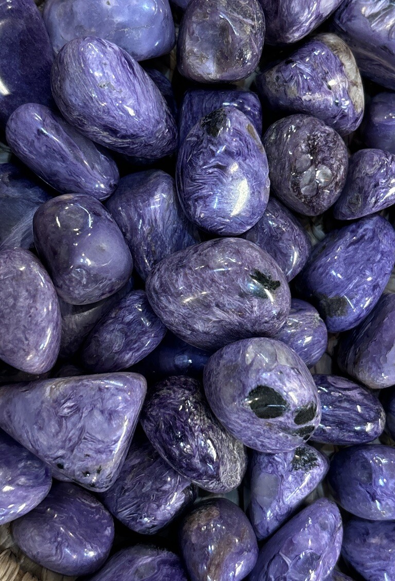 10 Pieces Of A Grade Tumbled Charoite 12 Grams Average Size