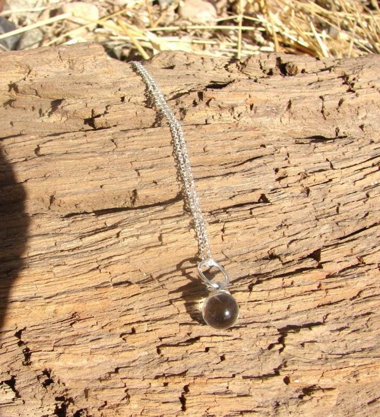 LEMURIAN SEED QUARTZ CRYSTAL SPHERE AMULET PENDANT REIKI WICCA HEALING #1