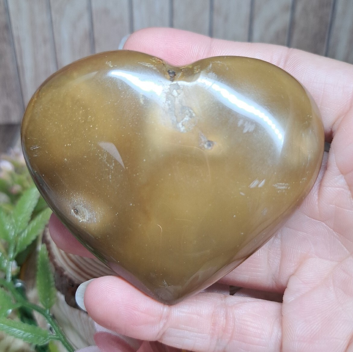 Polychrome Ocean Jasper Crystal Puffy Heart Carving 7.8cm 169g Healing Gift