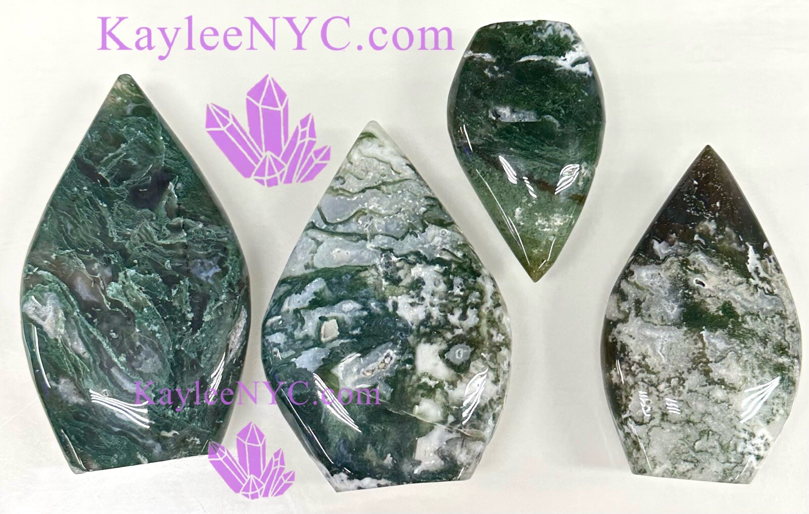 Wholesale Lot 3-4 PCs Natural Moss Agate Freeform Crystal 1.9-2lbs