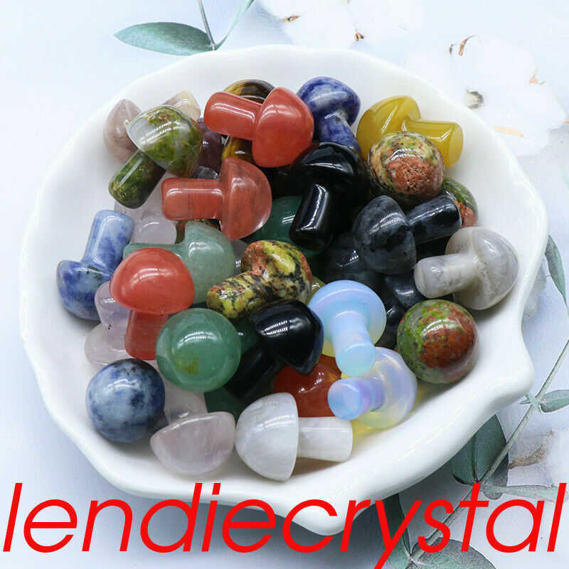 10pcs Natural mini mixed mushroom quartz crystal carved reiki (Random delivery）