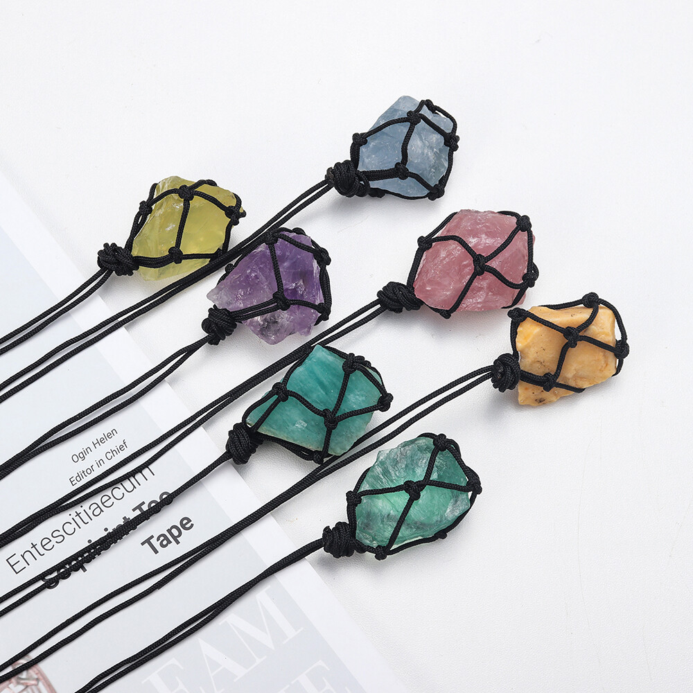 Natural Quartz Crystal Rock Stone Pendant Chakra Pendulum Necklace Healing Reiki