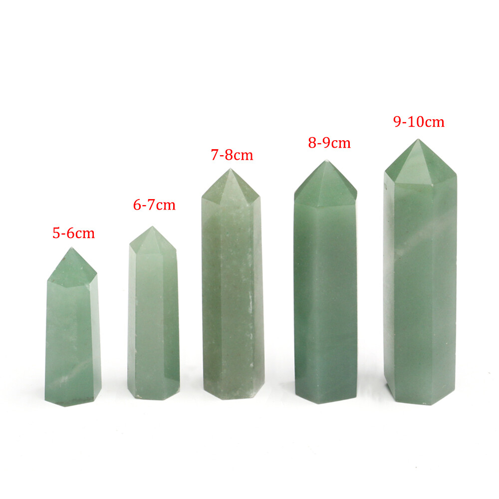 Green Aventurine Crystal Tower Obelisk Natural Quartz Point Wand Healing Reiki