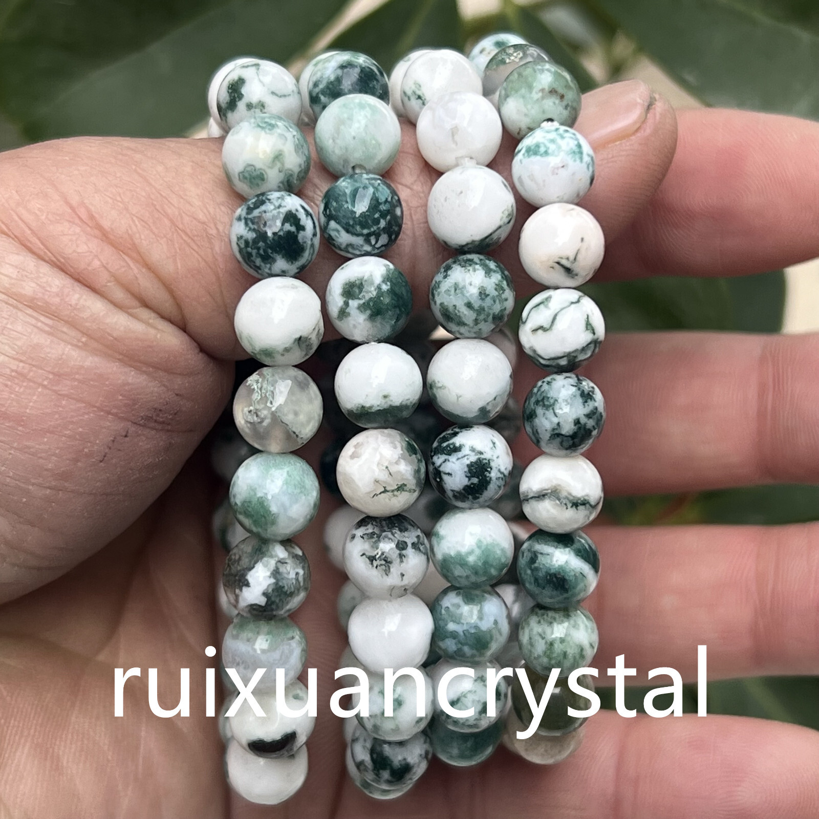 Wholesale Lot 6pcs Natural Ocean Grass 8mm 7.5″Crystal Stretch Bracelet Repair