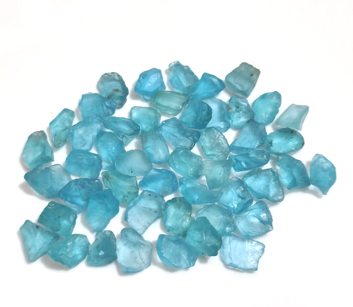 100% Natural Size 8-10 MM 50 Pcs Lot Blue Apatite Raw Loose Gemstone For Jewelry