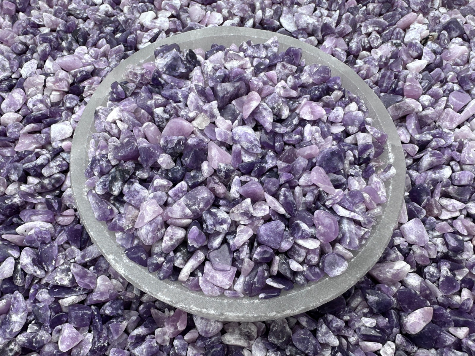 Lepidolite Semi Tumbled Gemstone Mini Chips 4 – 12 mm, Wholesale Bulk Lot