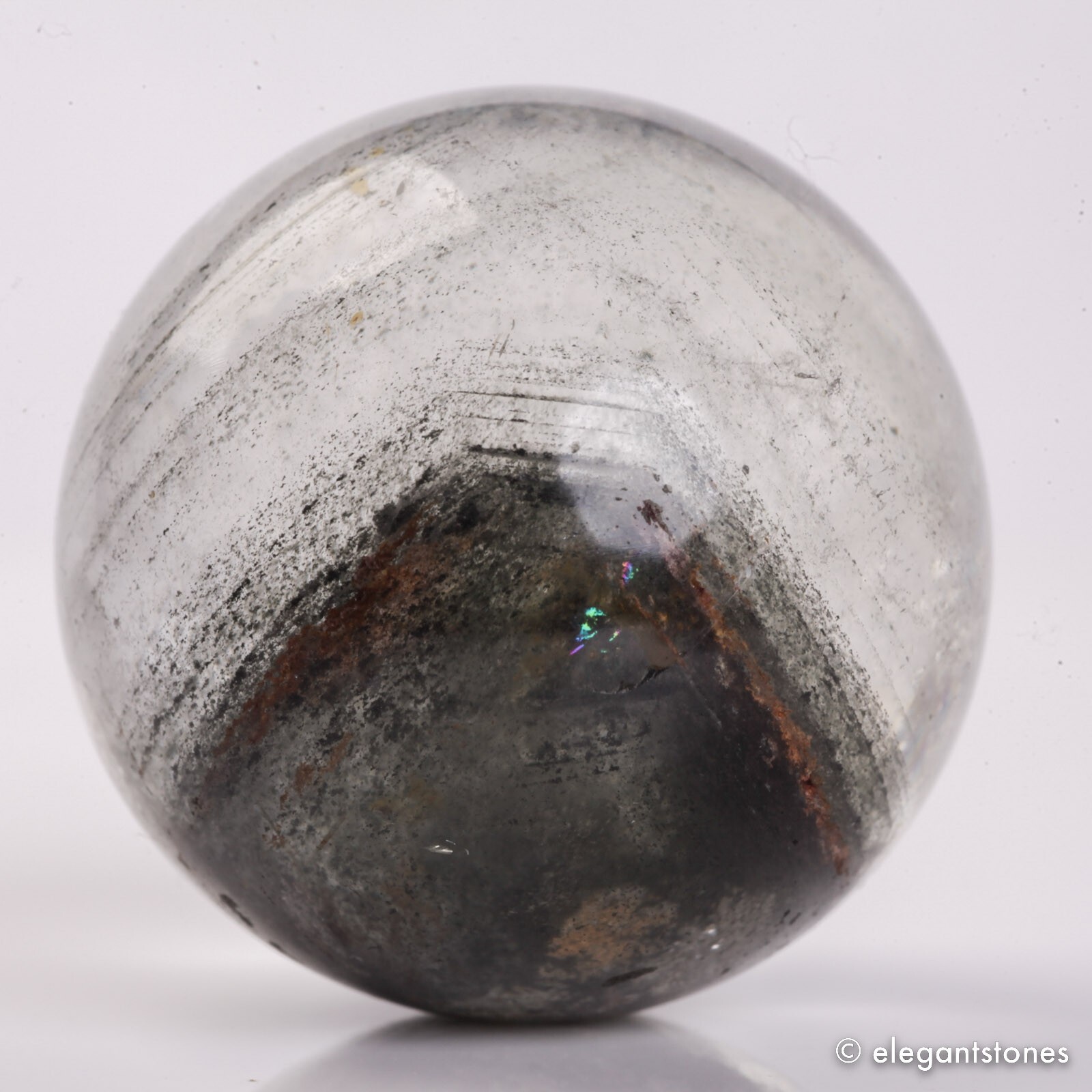 91g40mm Natural Garden/Phantom/Ghost/Lodolite Quartz Crystal Sphere Healing Ball