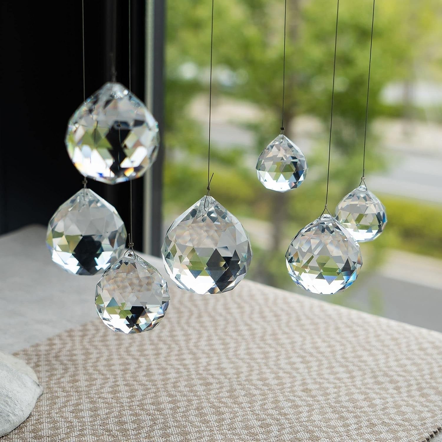 48pcs Clear Faceted Crystal Ball Prisms 1.2″ Glass Sun Catchers for Home Decor
