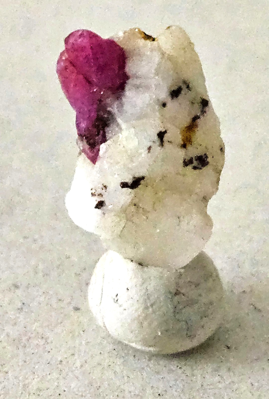 Gorgeous Terminated Twin Rubies on white Marble – Myanmar