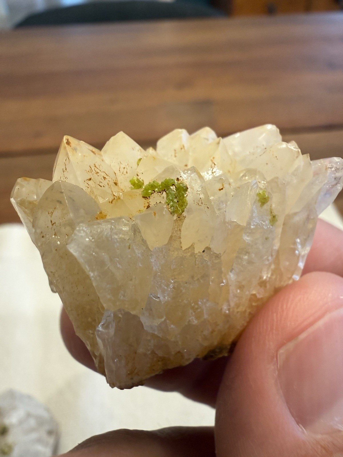 Pyromorphite on quartz collection – Wheatley Mines, Phoenixville, PA USA