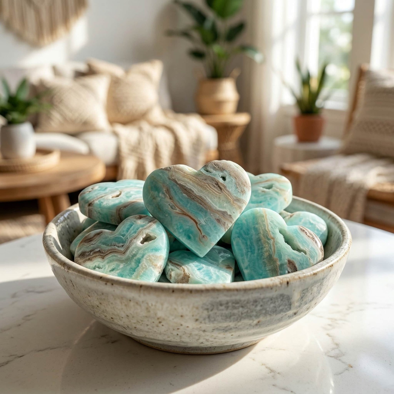 Natural Hemimorphite Crystal Heart Quartz Love Stone Mineral Healing Gift Decor