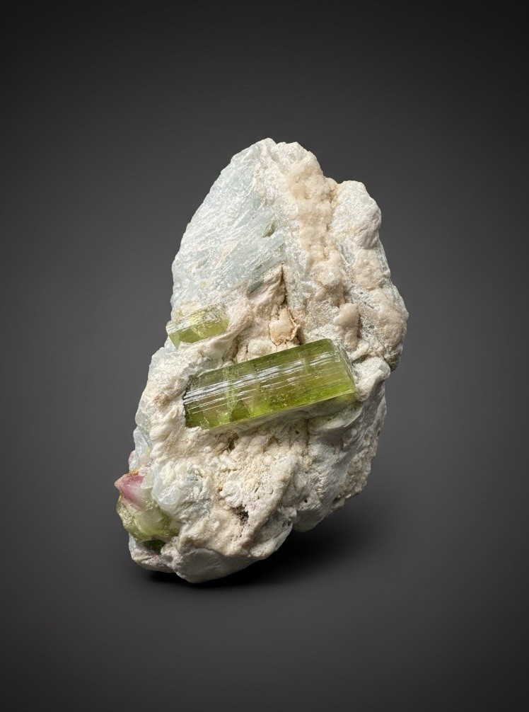 Watermelon Tourmaline on Matrix | Collector Mineral Specimen | Pakistan