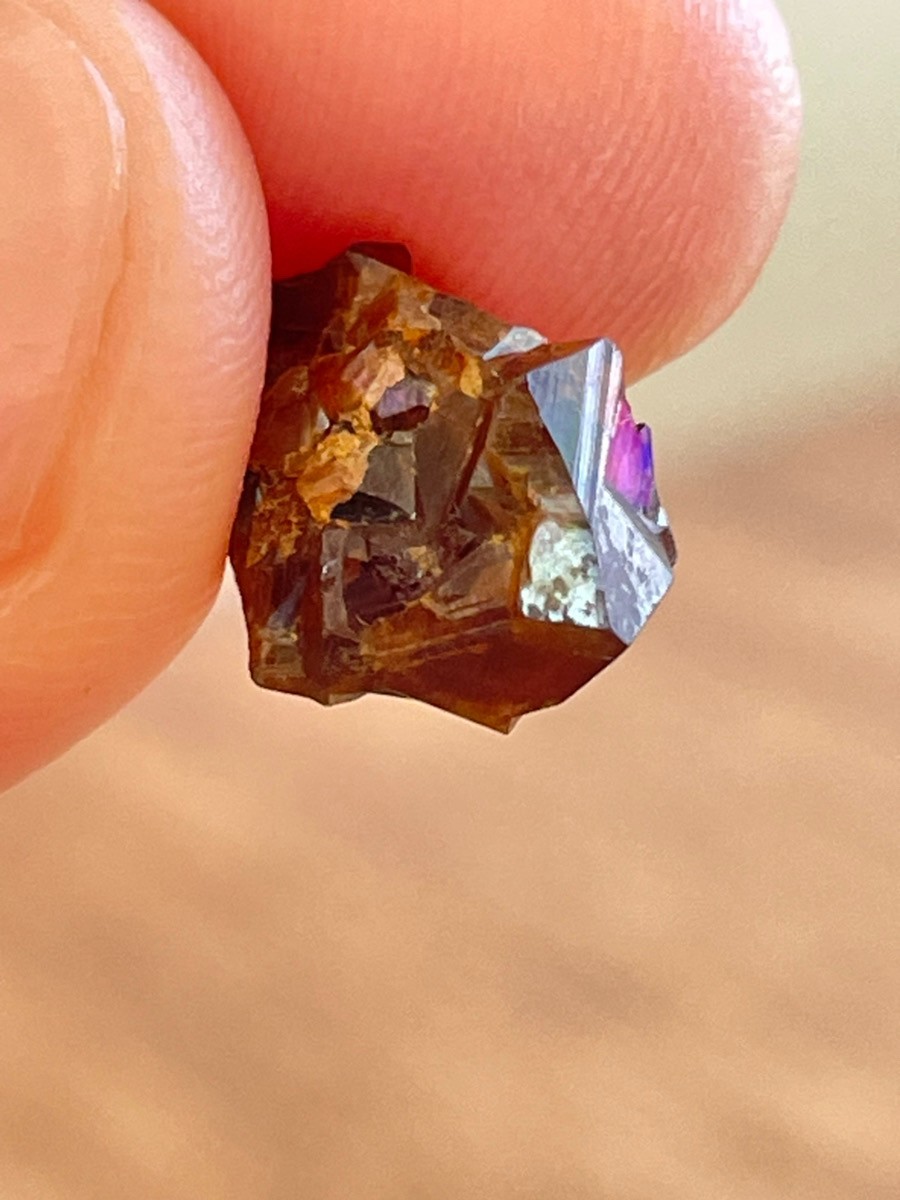 Rough Iridescent Andradite Rainbow Garnet Crystal Tenkawa Nara Japan Mineral G3