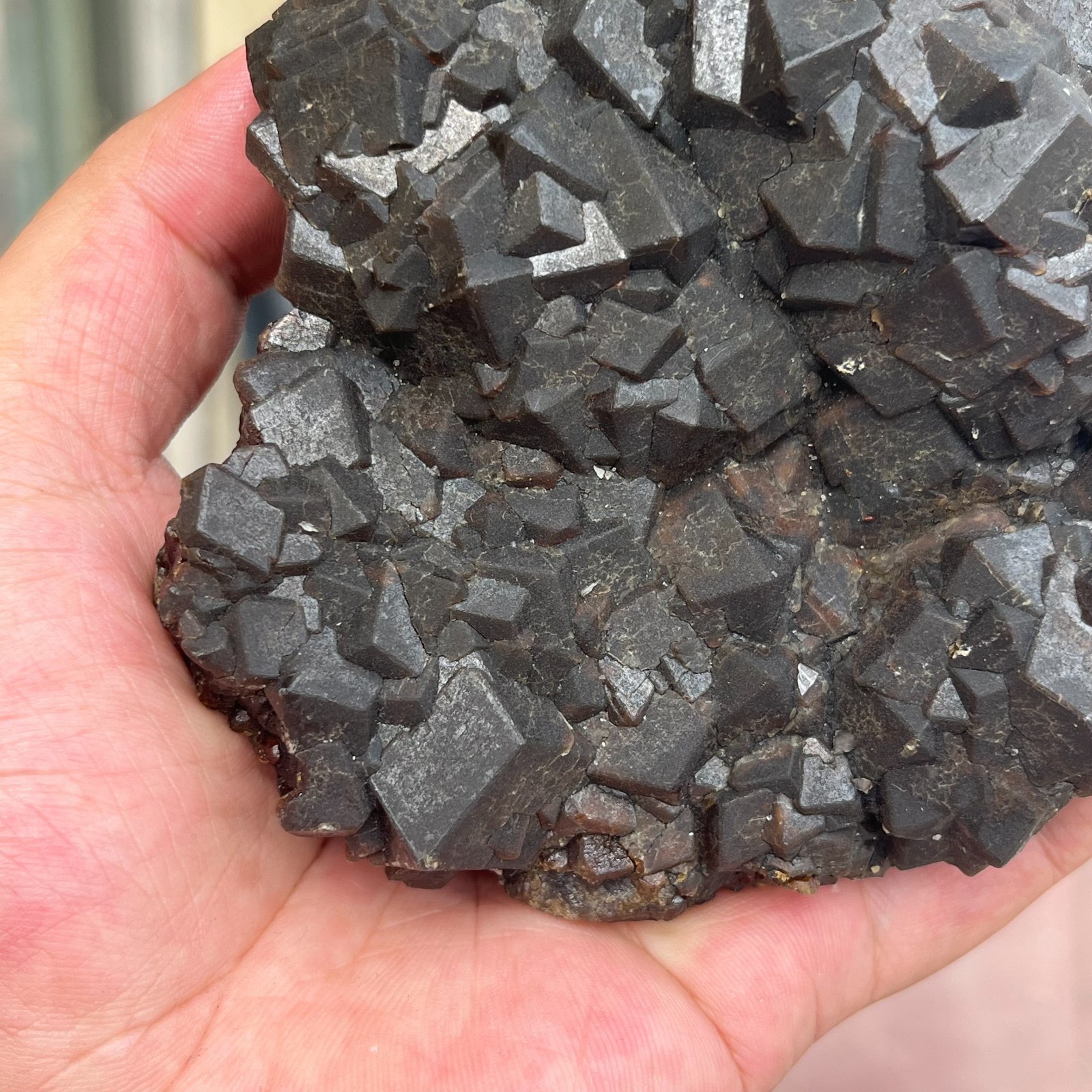 2.6LB Rare Natural Green Garnet Cube Crystal Cluster Mineral Specimen