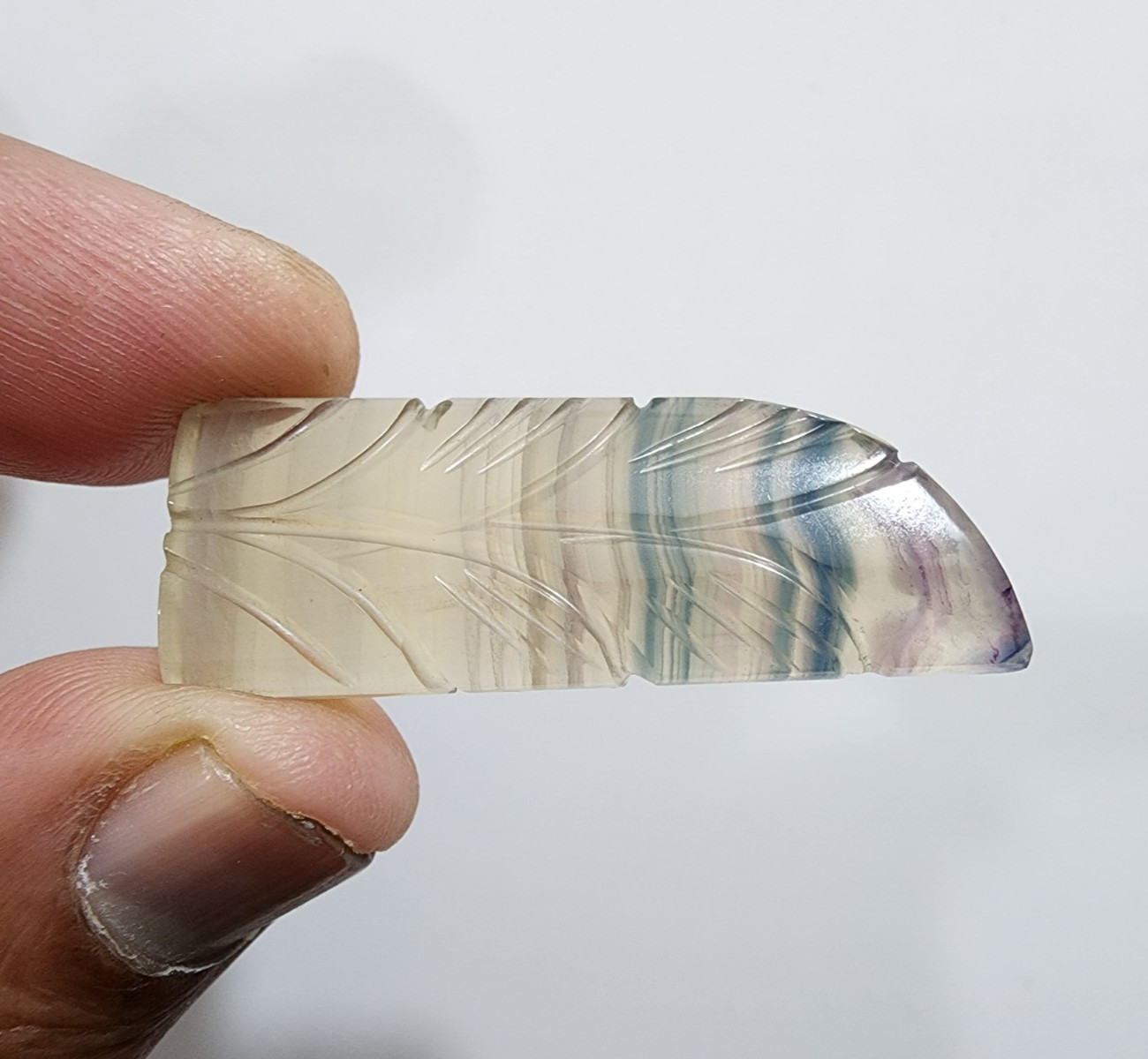 Amazing Rare Designing Carving Rainbow Fluorite Fancy 48.50 Crt Loose Gemstone