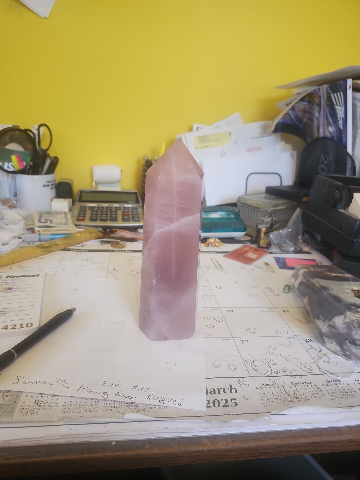 Rose Quartz Tower 2 Lb 14oz 8 1/2 Tall 2 1/2 ” Wide Nice