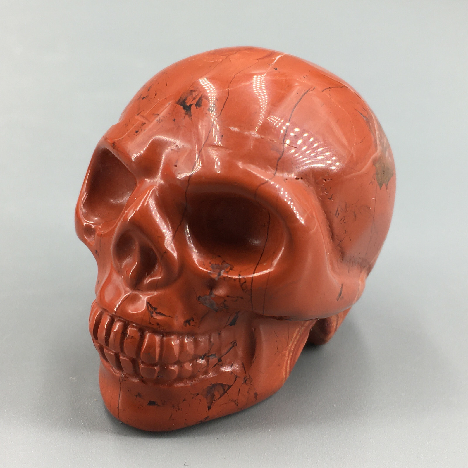 2″ Natural Red jasper Quartz skull Crystal hand Carved Reiki Healing 1pc