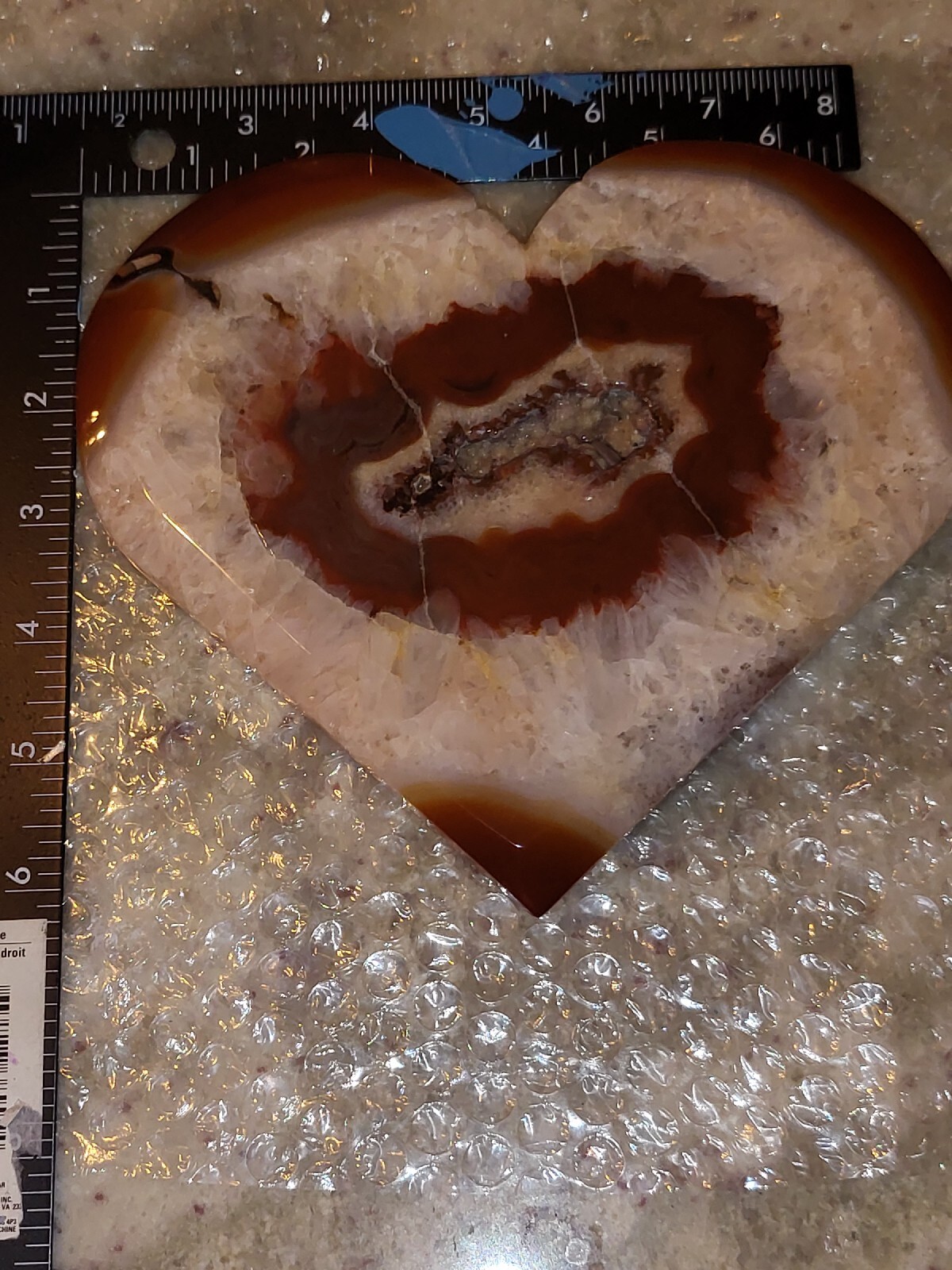 Large Druzy Carnelian Heart Carving 1lb 12oz