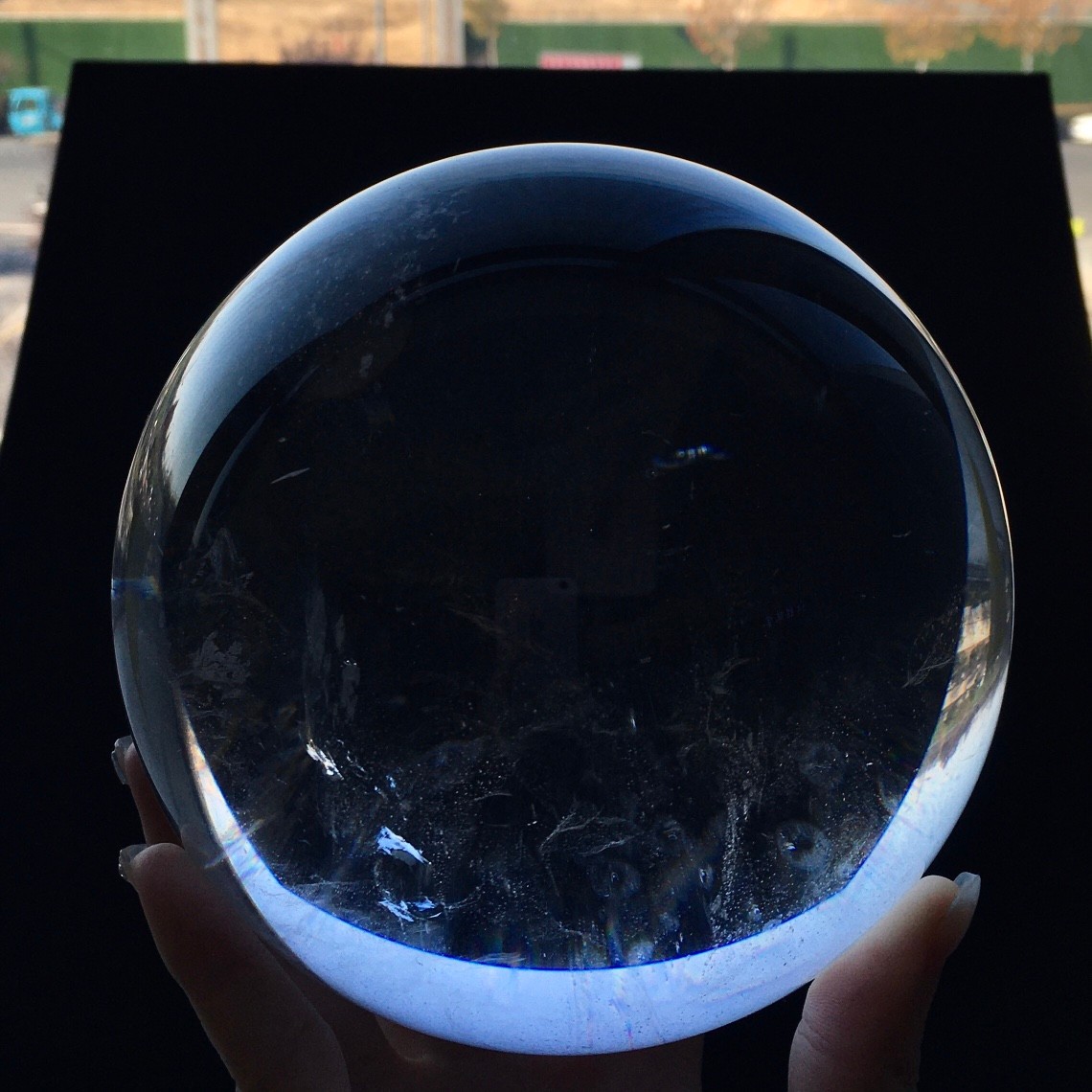 7.9LB Natural Amethyst Sphere Crystal Ball with Wood Stand Healing Feng Shui Dec