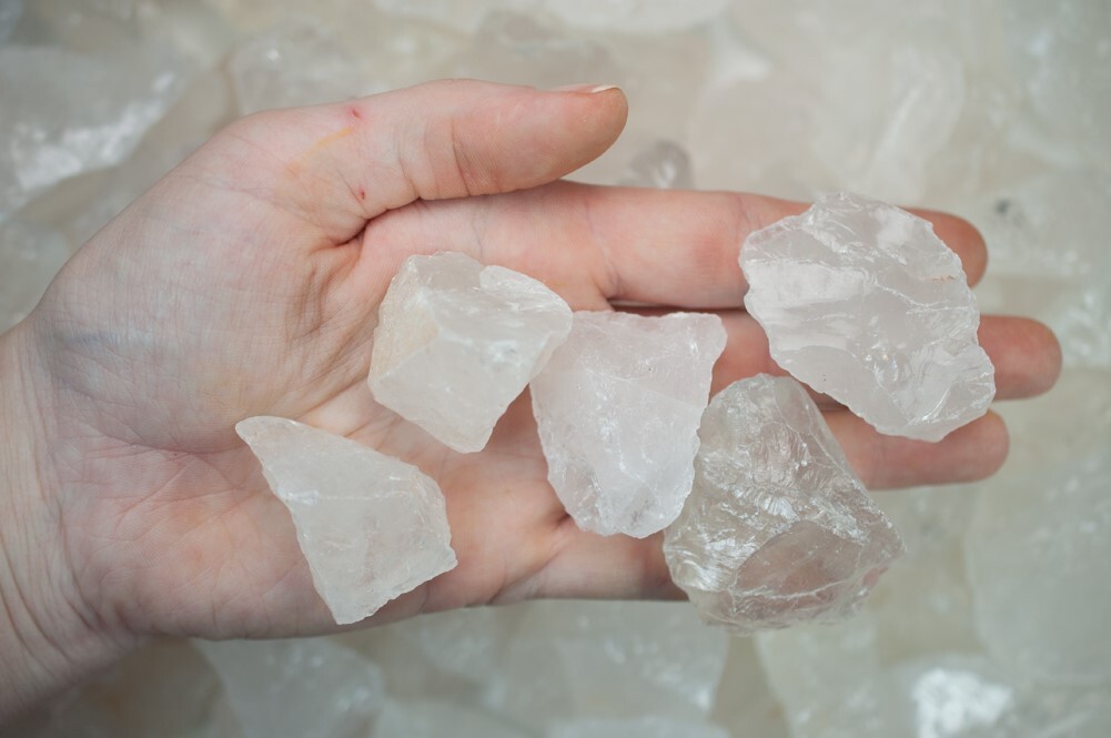 1/2 lb Girasol Quartz Rough Stones – Natural Crystal Mineral Specimens Tumbling