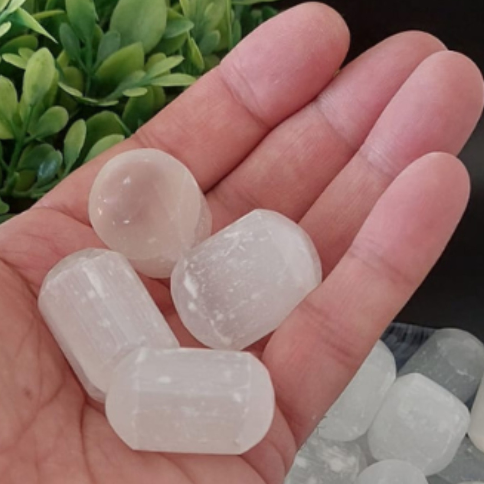 Selenite Crystal Tumble Stones 4X Natural Healing Kids Gemstone Meditation Rock