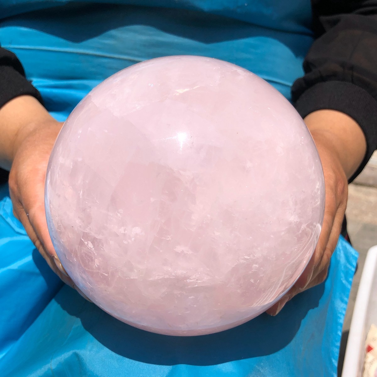 7.8LB Natural Pink Quartz Sphere Crystal Ball Energy Mineral Specimen Healing