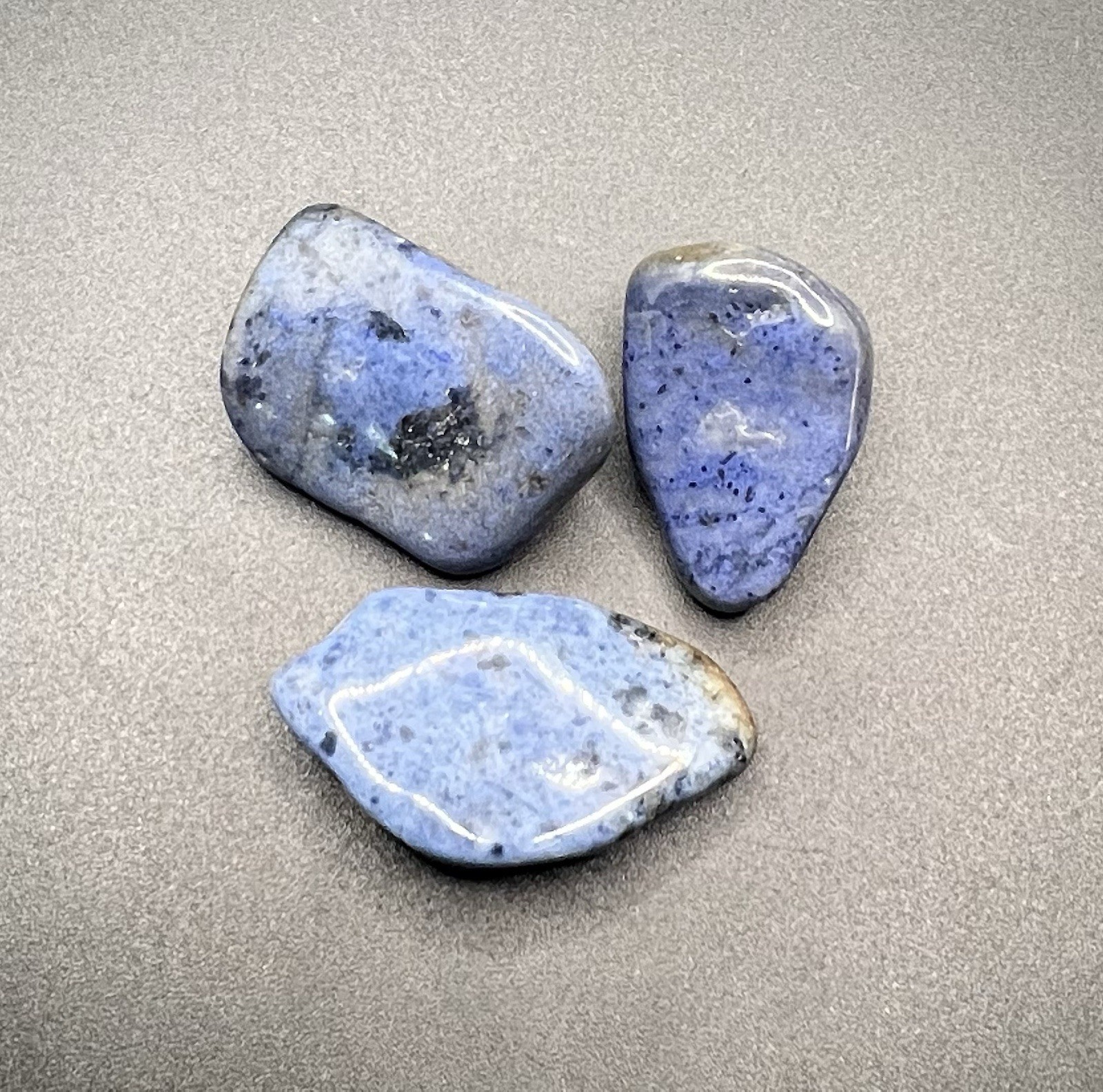Dumortierite Genuine Stones from Mozambique 3pcs 82.1g Total