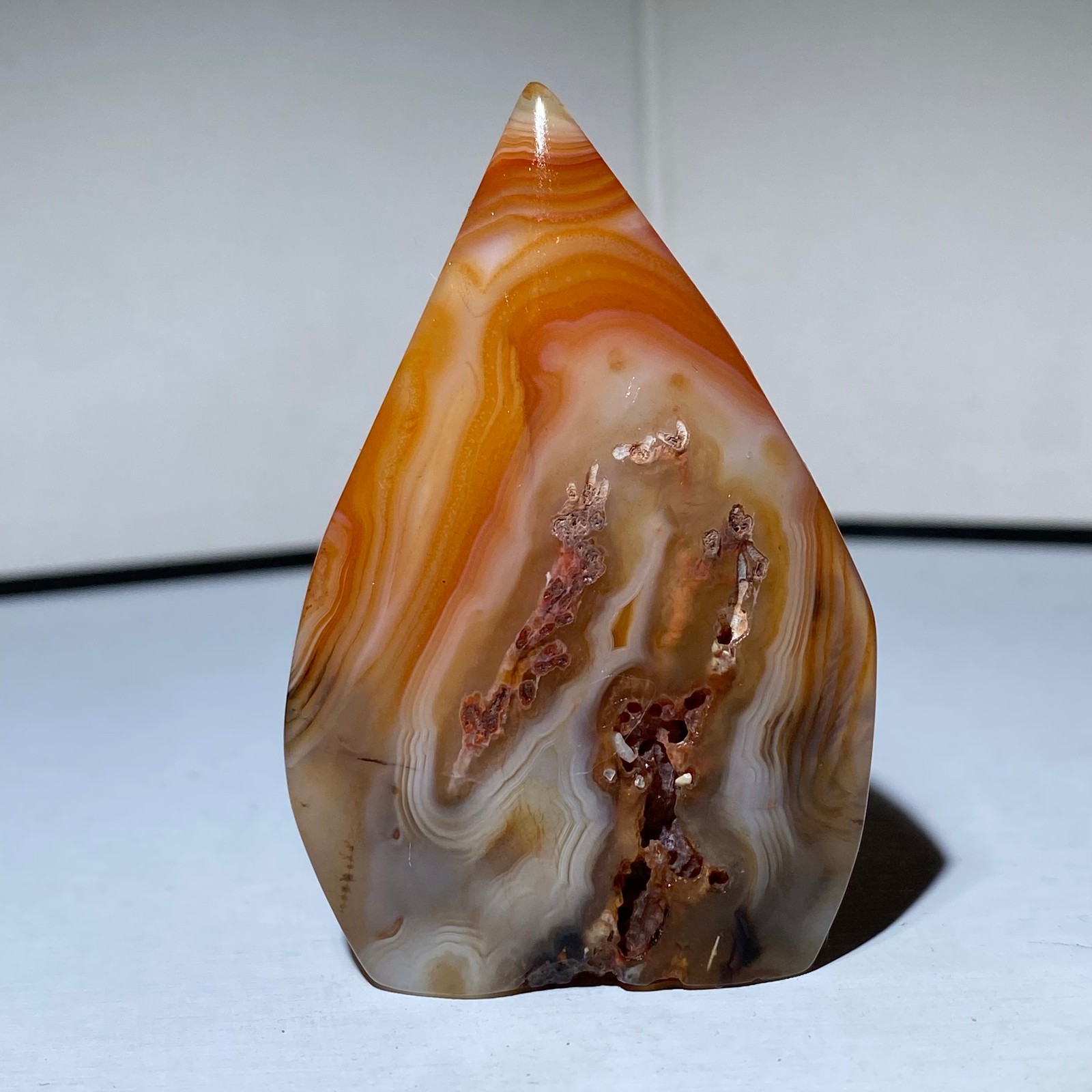 64g Natural Silk agate Tear Drop Tower Crystal Quartz Stone Point Healing
