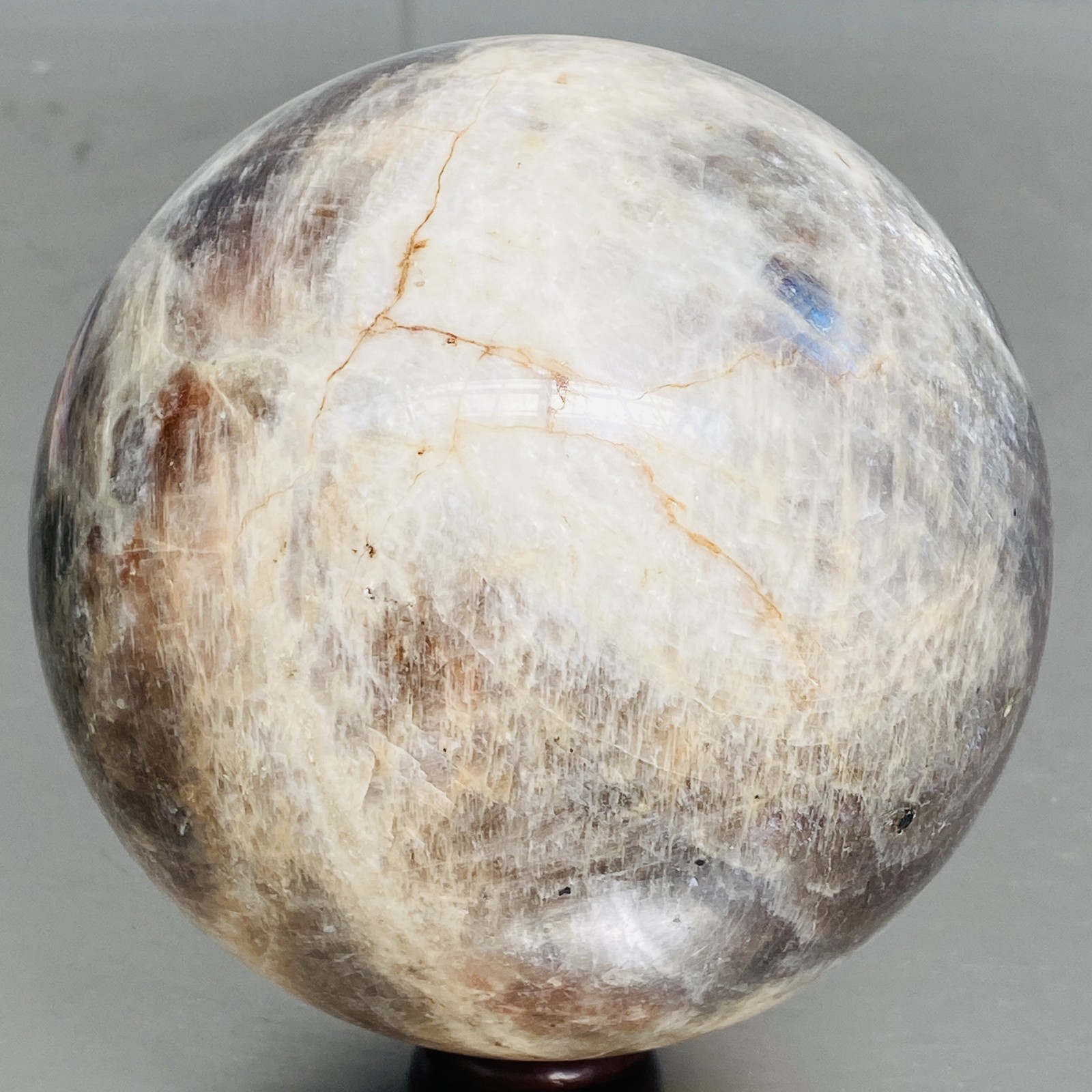 Natural Gray moonstone sphere quartz Crystal ball Healing 2380G (5.24LB)
