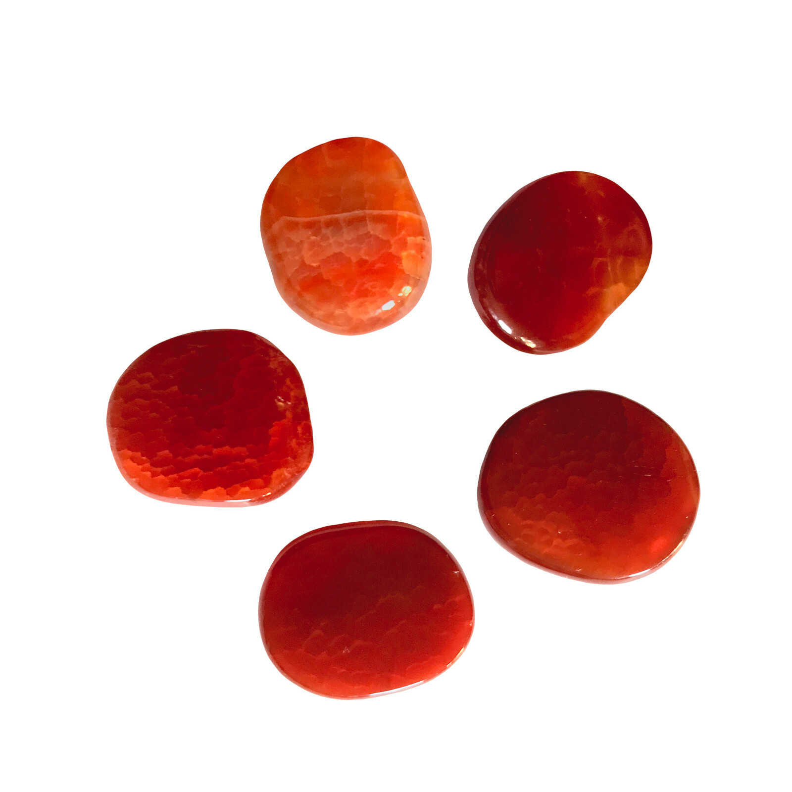 Natural Fire Agate Polished Cabochon Crystal Healing Reiki Palm Worry Stone Cab
