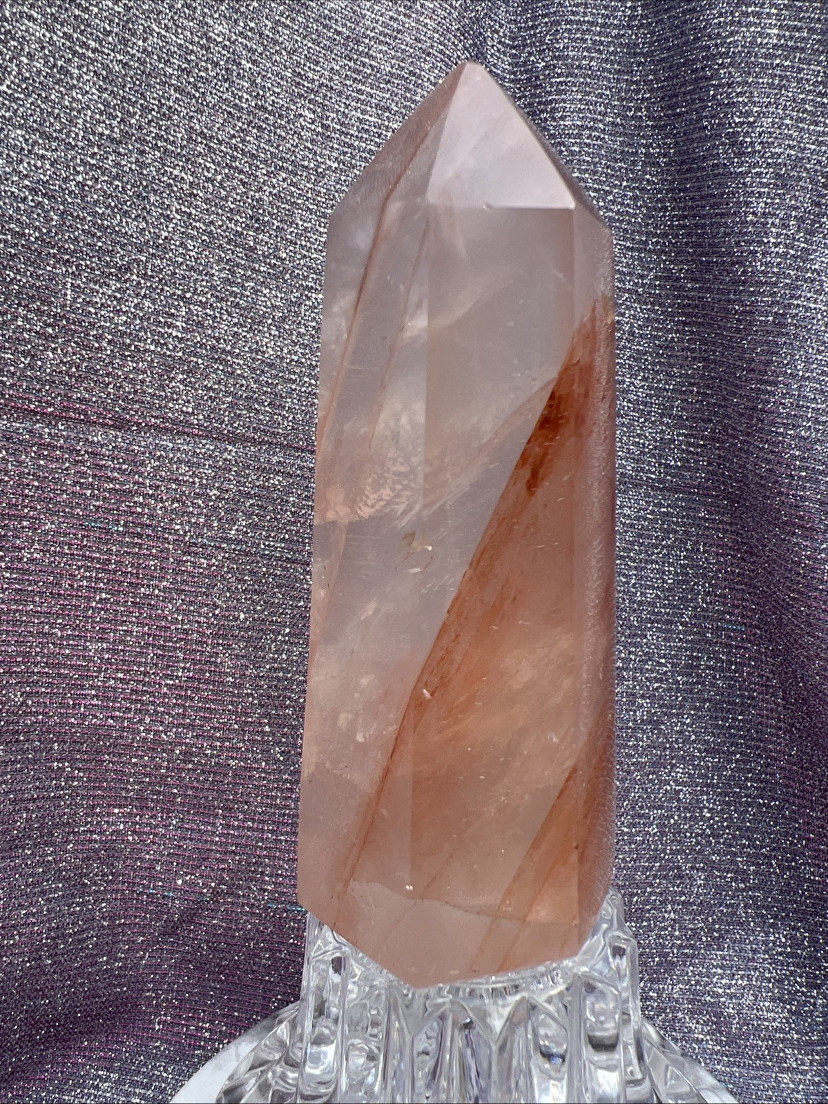 Fire Quartz Natural Hematoid Tower Point 4.5 Inches 11.9 oz US Seller 81