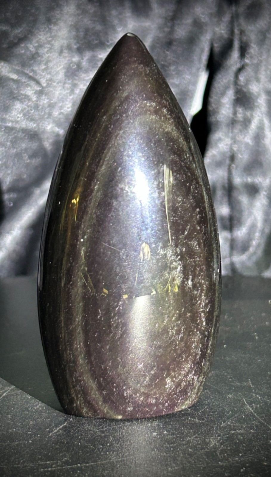 3.59″ Flashy Rainbow Obsidian Teardrop Freeform 5.3oz