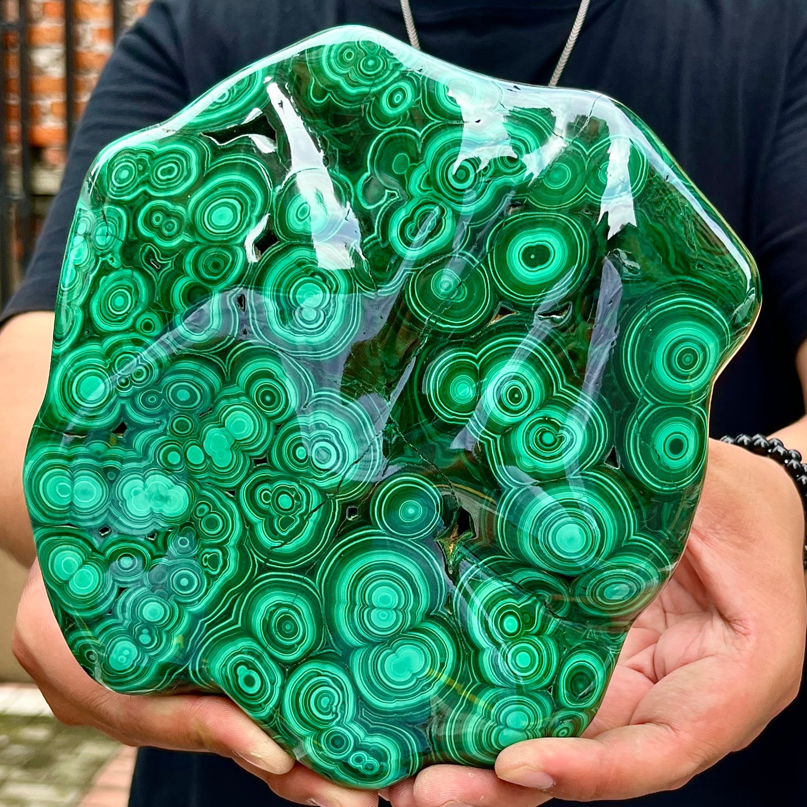 7.19LB Natural glossy Malachite transparent cluster rough mineral sample