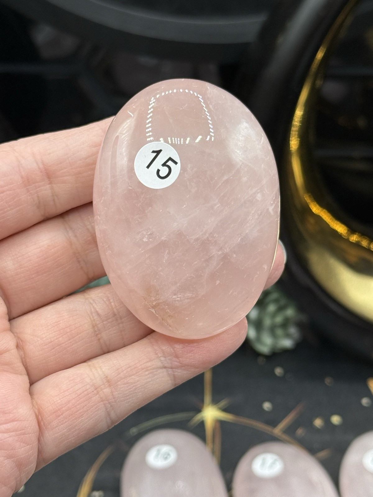 Natural HQ Rose Quartz Palmstones Beautiful Pinks Free shipping