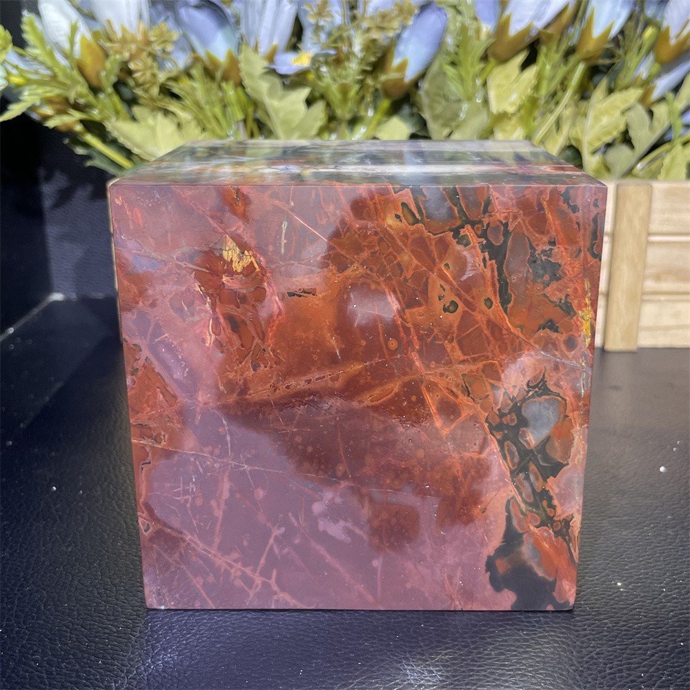 6.9LB 4.1″ A++Natural Creek Jasper Cube Square Crystal Quartz Energy Decor