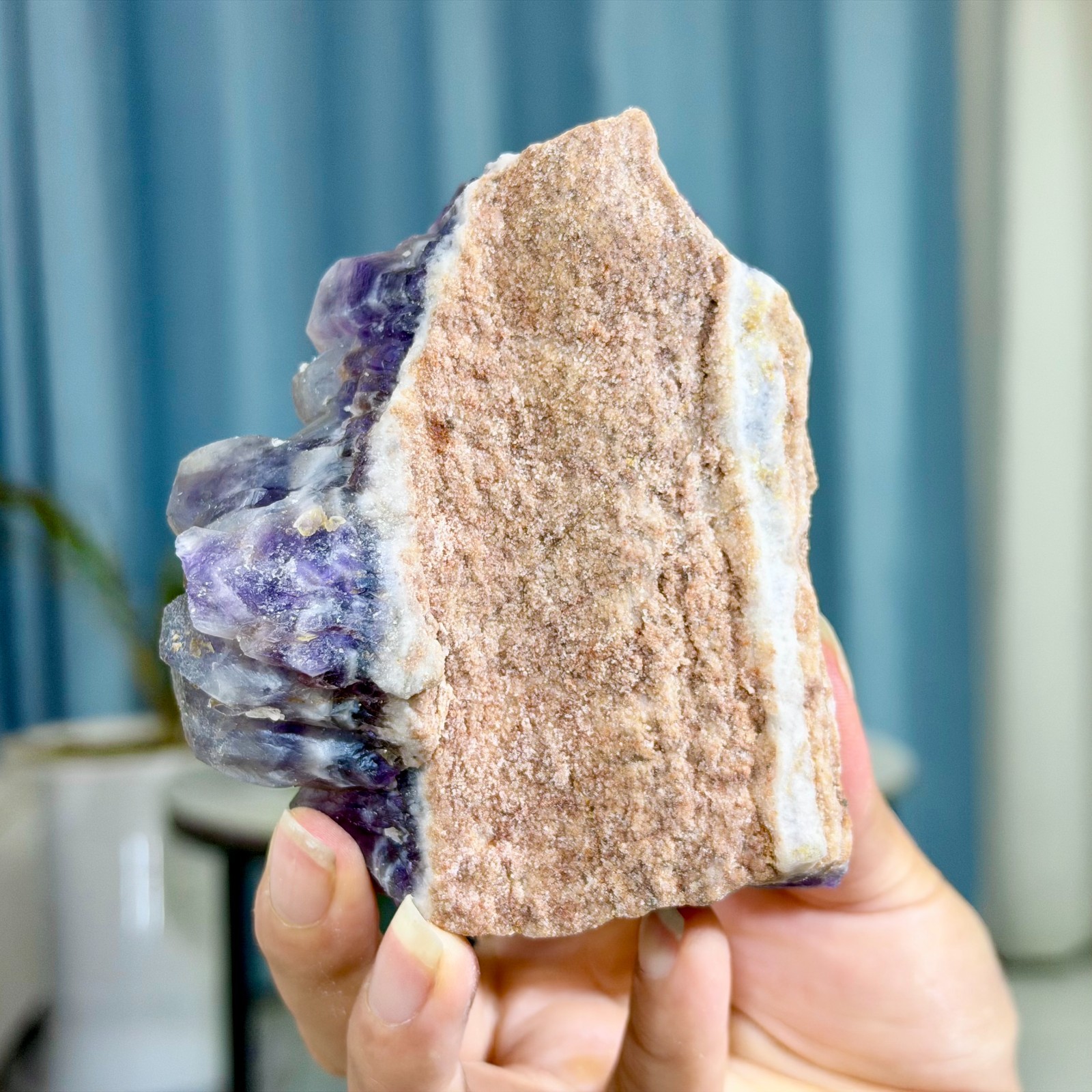 482G Natural Amethyst geode quartz cluster crystal specimen Healing