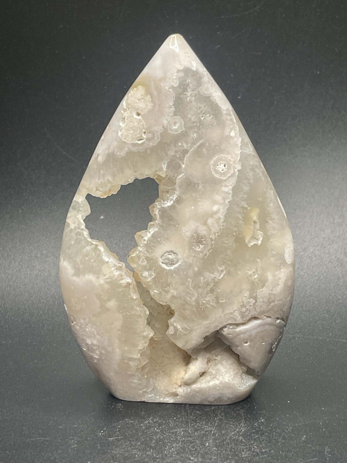Flower Agate Druzy Teardrop 166g